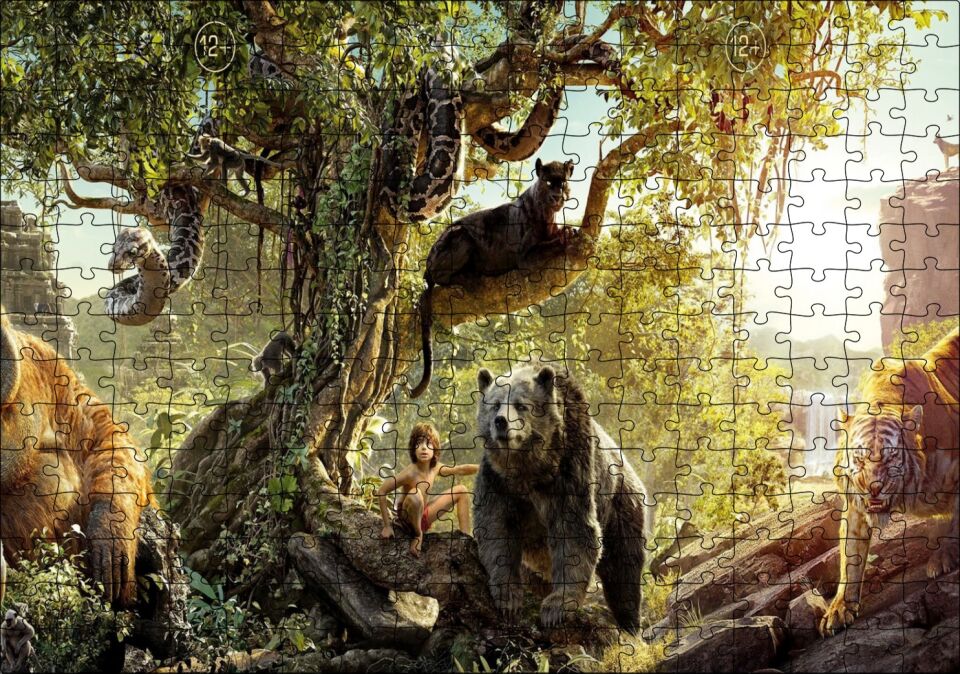 Orman Kitabı, Disney Filmi 2016 Görsel Puzzle Yapboz MDF Ahşap 255 Parça 34 cm X 49 cm