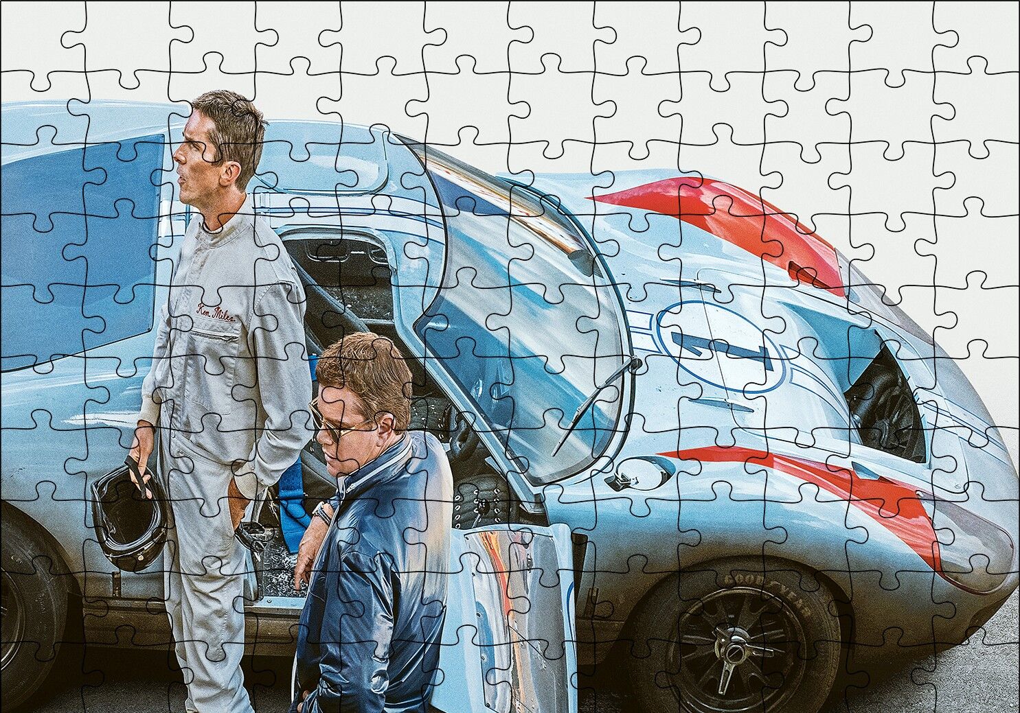 Ford V Ferrari Christian Bale Matt Damon Puzzle Yapboz MDF Ahşap