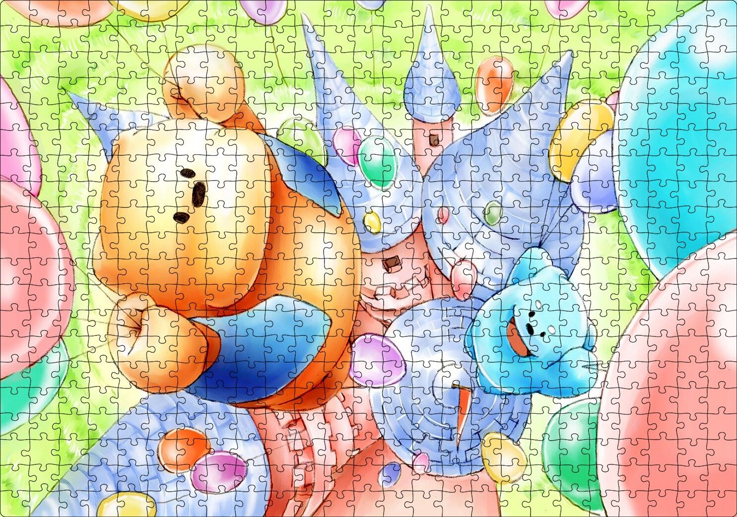 Ayı Bubu ve Balonlar Puzzle Yapboz MDF Ahşap 500 Parça 49 cm X 68 cm