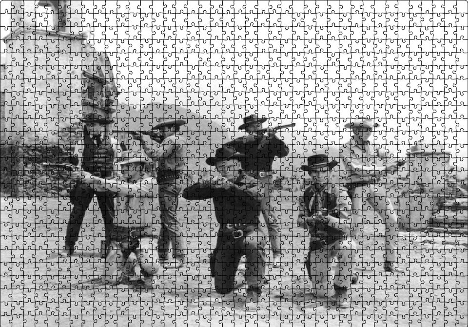 Yul Brynner Muhteşem Yedili Puzzle Yapboz MDF Ahşap 1000 Parça 49 cm X 68 cm