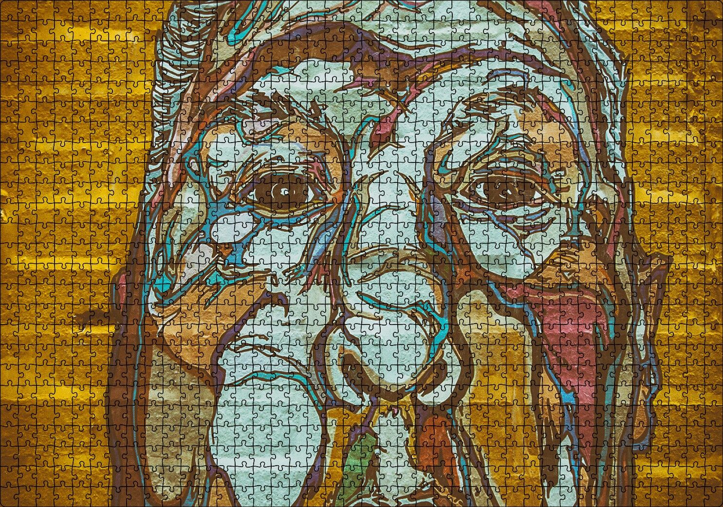 Alfred Hitchcock Portre Duvar Boyama Puzzle Yapboz MDF Ahşap 1000 Parça 49 cm X 68 cm