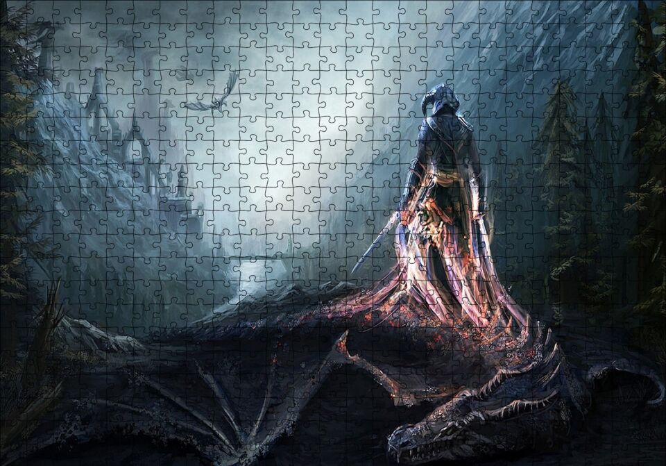 Fantastik Diyar ve Savaşçı Puzzle Yapboz MDF Ahşap 500 Parça 49 cm X 68 cm