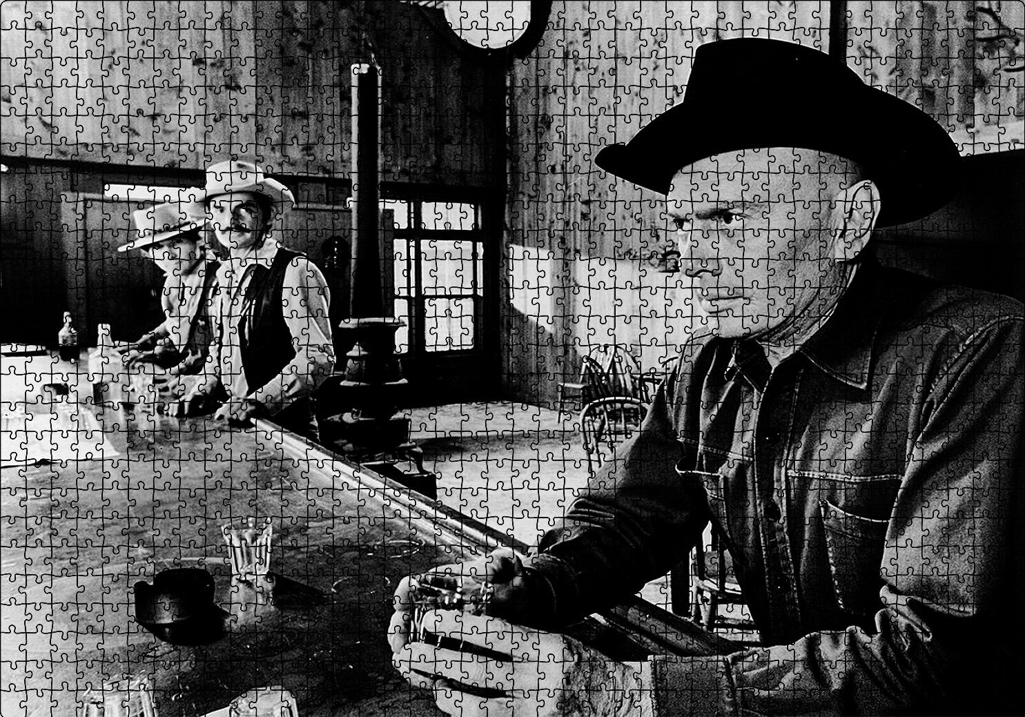 Yul Brynner Western Barı Puzzle Yapboz MDF Ahşap 1000 Parça 49 cm X 68 cm