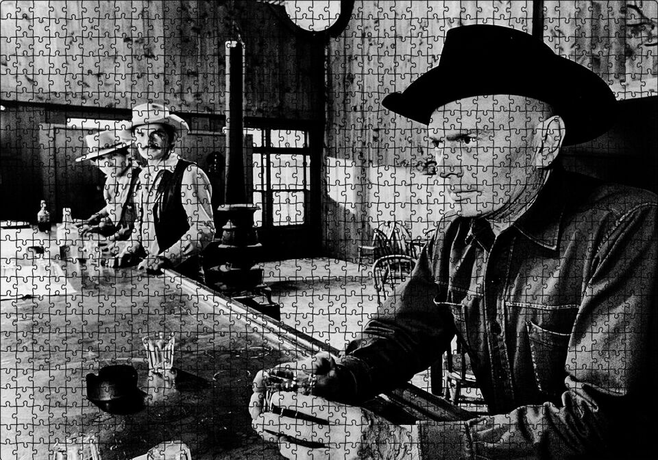 Yul Brynner Western Barı Puzzle Yapboz MDF Ahşap 1000 Parça 49 cm X 68 cm