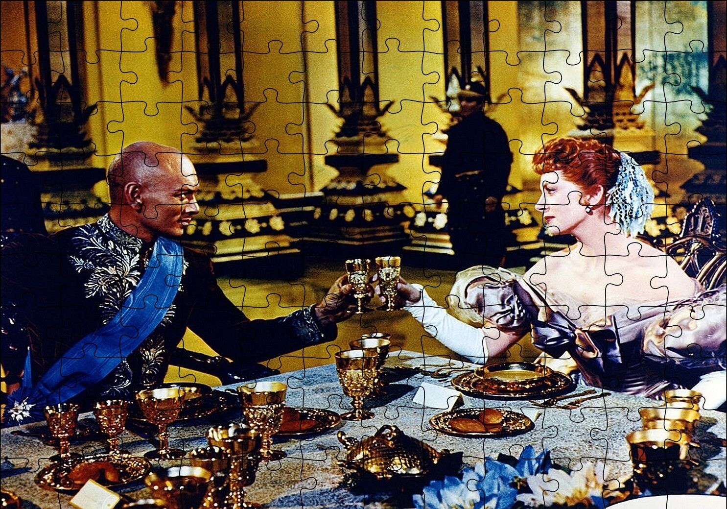 Kral ve Ben Yul Brynner Altın Kadehler Puzzle Yapboz MDF Ahşap