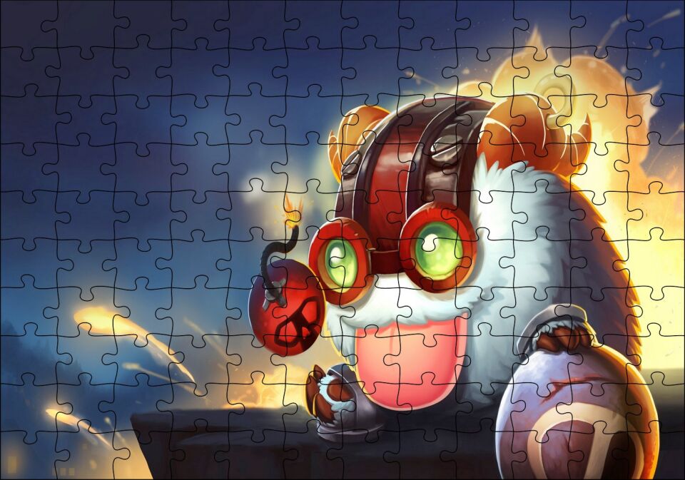 League of Legends Ziggs Puzzle Yapboz MDF Ahşap