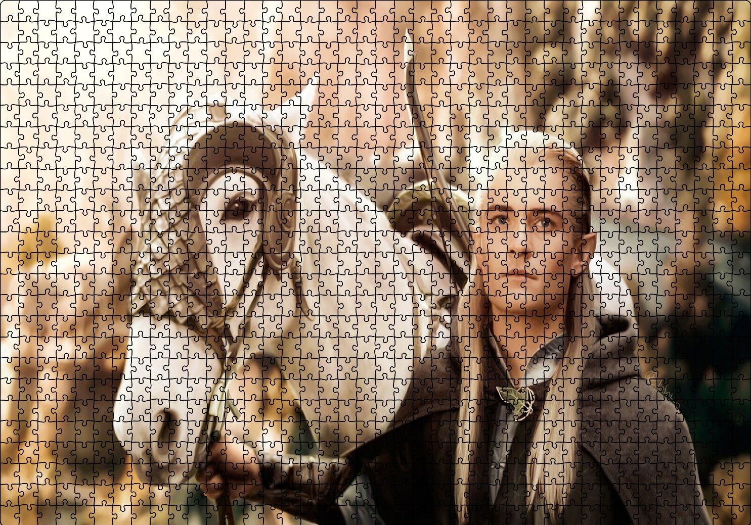 Yüzüklerin Efendisi Legolas ve Beyaz Atı Puzzle Yapboz MDF Ahşap 1000 Parça 49 cm X 68 cm