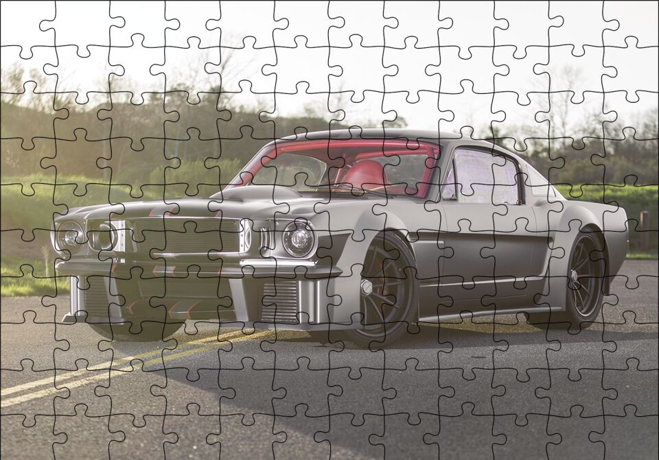Ford Mustang Fastback Alternatif Görseli Puzzle Yapboz MDF Ahşap 120 Parça 24 cm X 34 cm