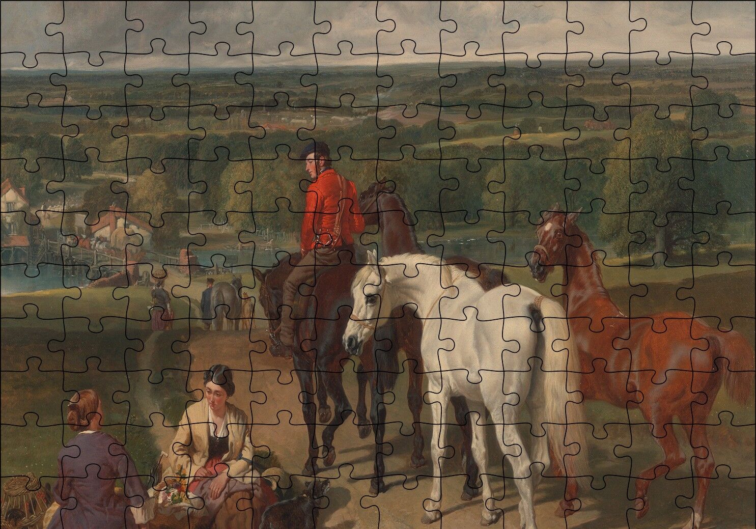 Kraliyet At Eğitmeni Yağlıboya Puzzle Yapboz MDF Ahşap 120 Parça 24 cm X 34 cm