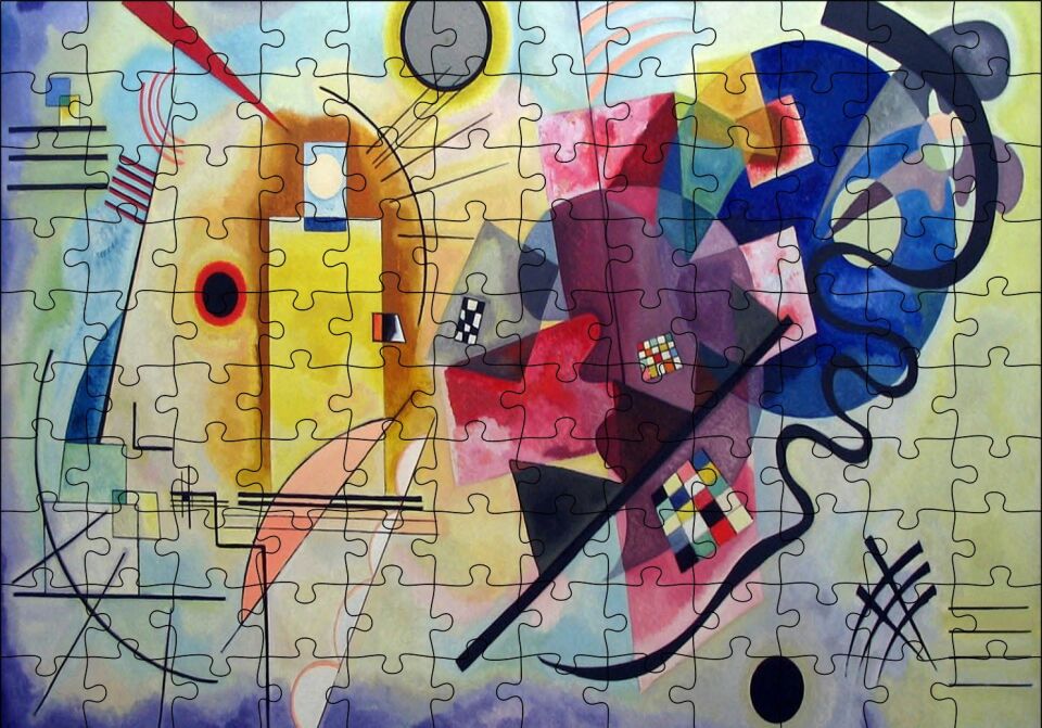 Soyut Resim Wassily Kandinsky Puzzle Yapboz MDF Ahşap 120 Parça 24 cm X 34 cm