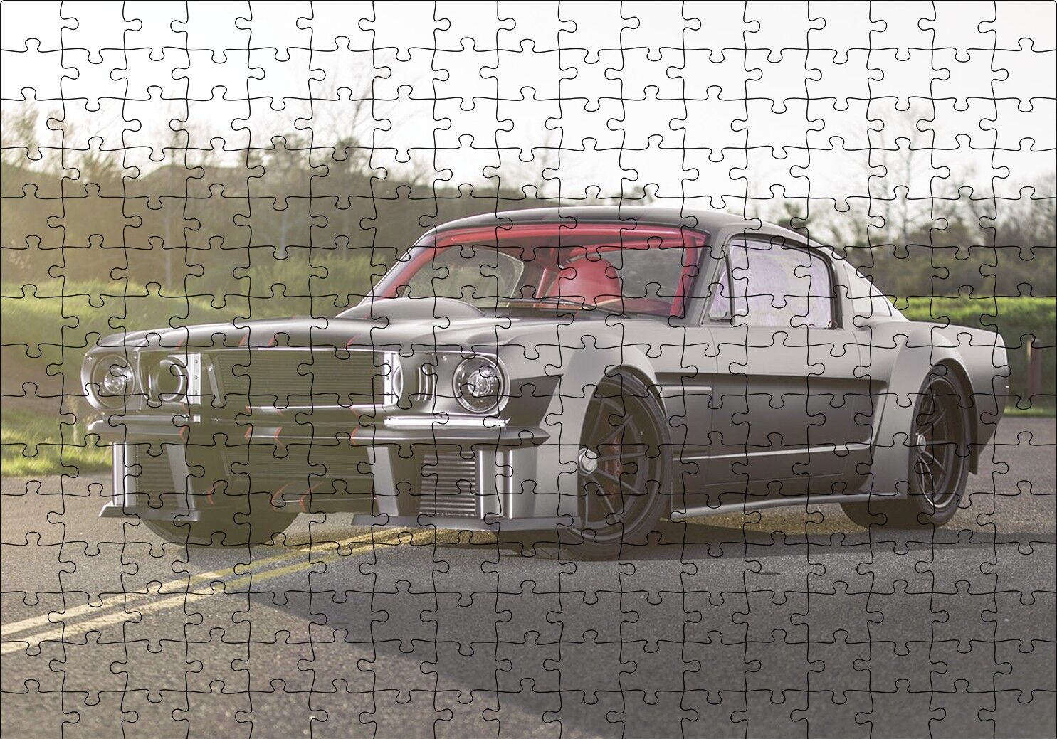 Ford Mustang Fastback Alternatif Görseli Puzzle Yapboz MDF Ahşap 255 Parça 34 cm X 49 cm