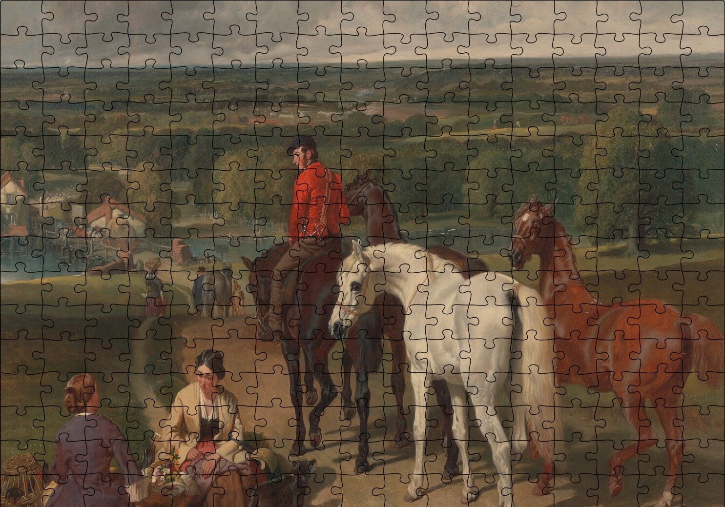 Kraliyet At Eğitmeni Yağlıboya Puzzle Yapboz MDF Ahşap 255 Parça 34 cm X 49 cm