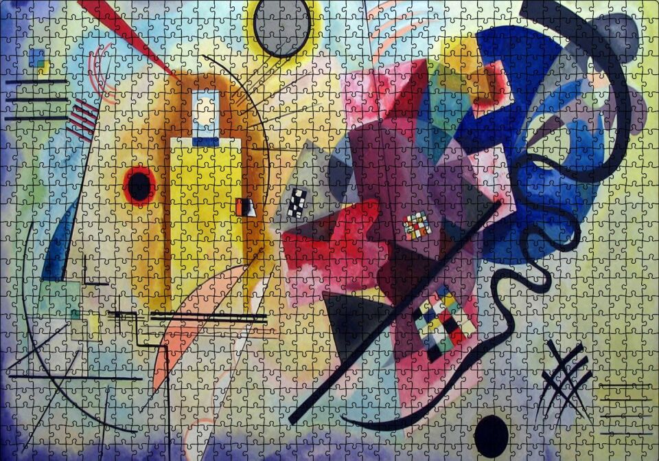 Soyut Resim Wassily Kandinsky Puzzle Yapboz MDF Ahşap 1000 Parça 49 cm X 68 cm