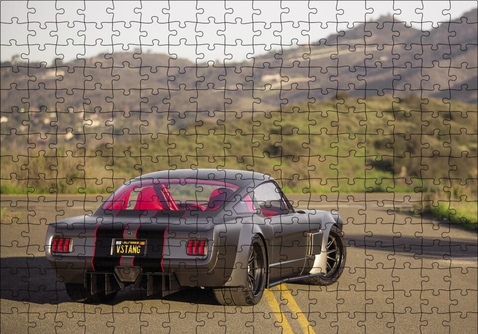 Ford Mustang Fastback Arka Görünüş Görseli Puzzle Yapboz MDF Ahşap 255 Parça 34 cm X 49 cm