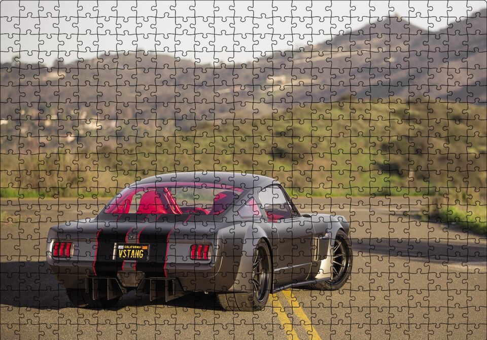 Ford Mustang Fastback Arka Görünüş Görseli Puzzle Yapboz MDF Ahşap 500 Parça 49 cm X 68 cm