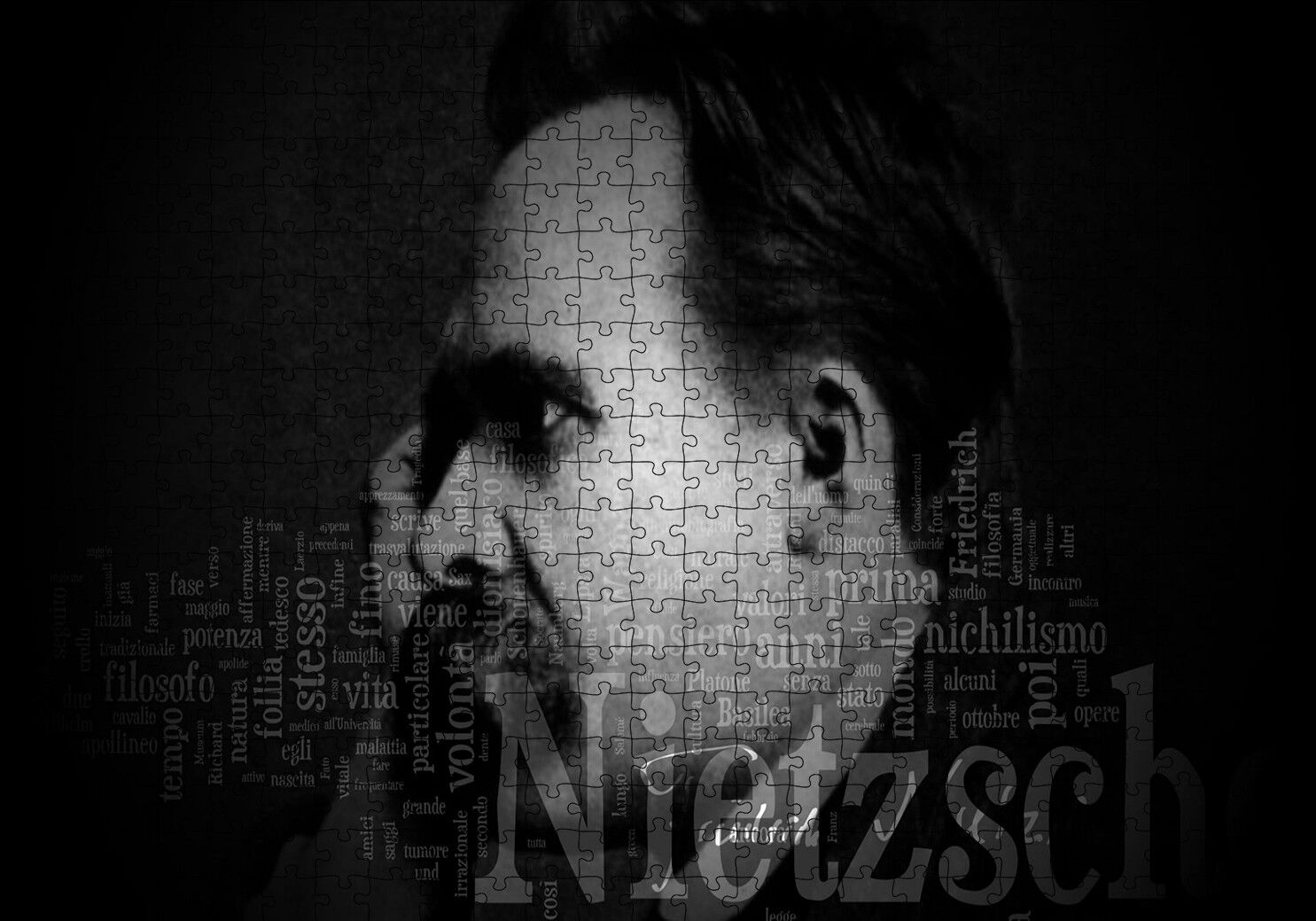 Friedrich Nietzsche Portre SB Puzzle Yapboz MDF Ahşap 500 Parça 49 cm X 68 cm