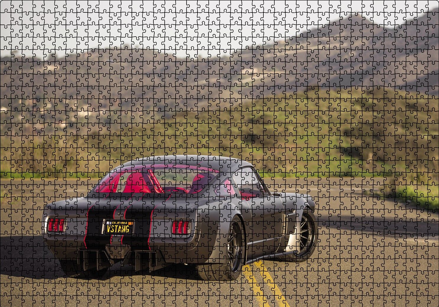 Ford Mustang Fastback Arka Görünüş Görseli Puzzle Yapboz MDF Ahşap 1000 Parça 49 cm X 68 cm