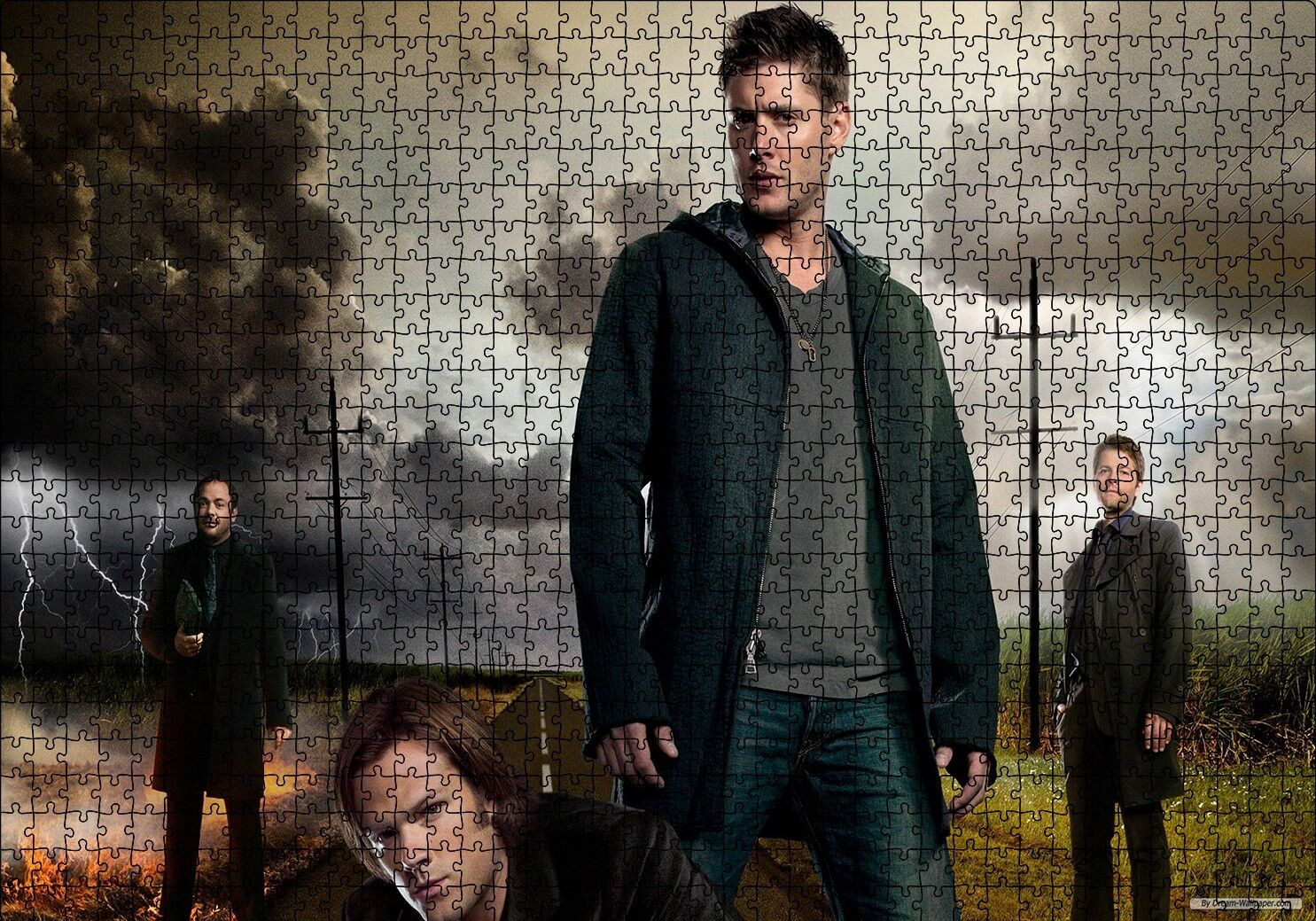 Supernatural Erkek Karakterler Puzzle Yapboz MDF Ahşap 1000 Parça 49 cm X 68 cm