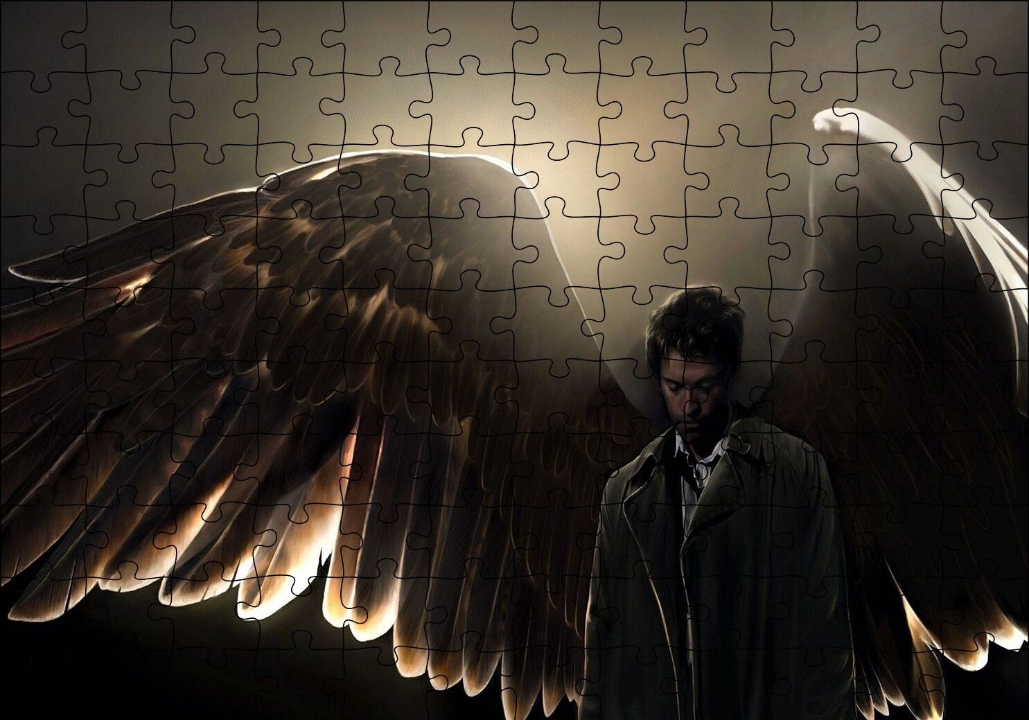 Supernatural Melek Kanatları Puzzle Yapboz MDF Ahşap 120 Parça 24 cm X 34 cm