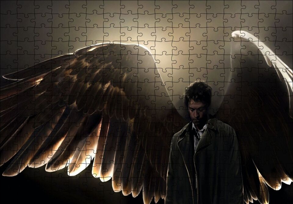 Supernatural Melek Kanatları Puzzle Yapboz MDF Ahşap 255 Parça 34 cm X 49 cm