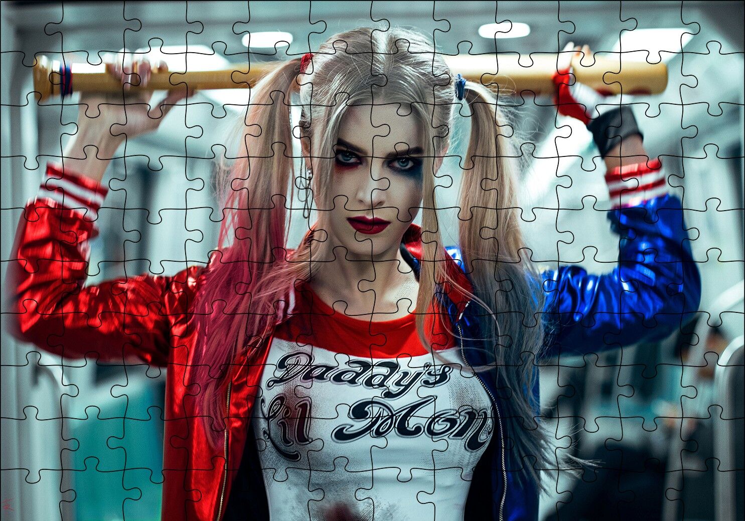 Harley Quinn Beyzbol Sopasıyla Puzzle Yapboz MDF Ahşap