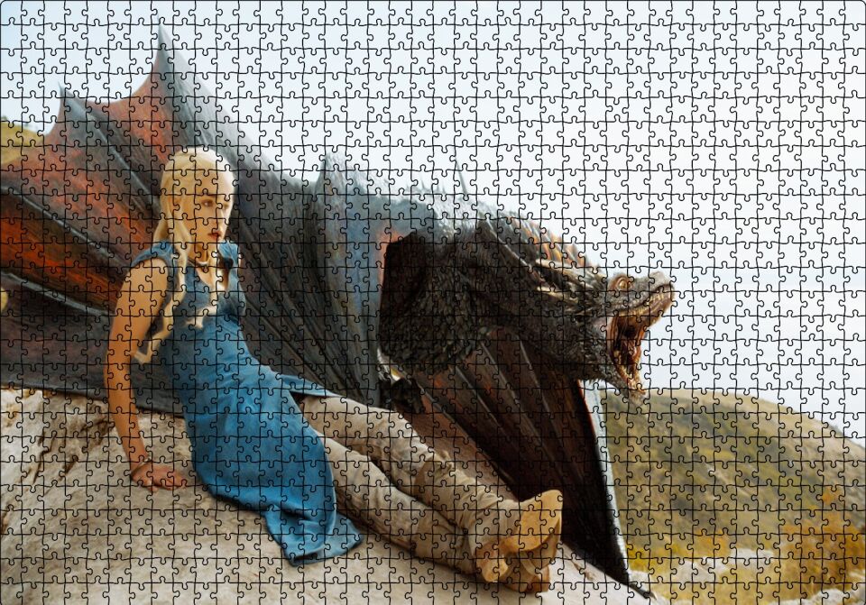 Game of Thrones Daenerys Targaryen Puzzle Yapboz MDF Ahşap 1000 Parça 49 cm X 68 cm