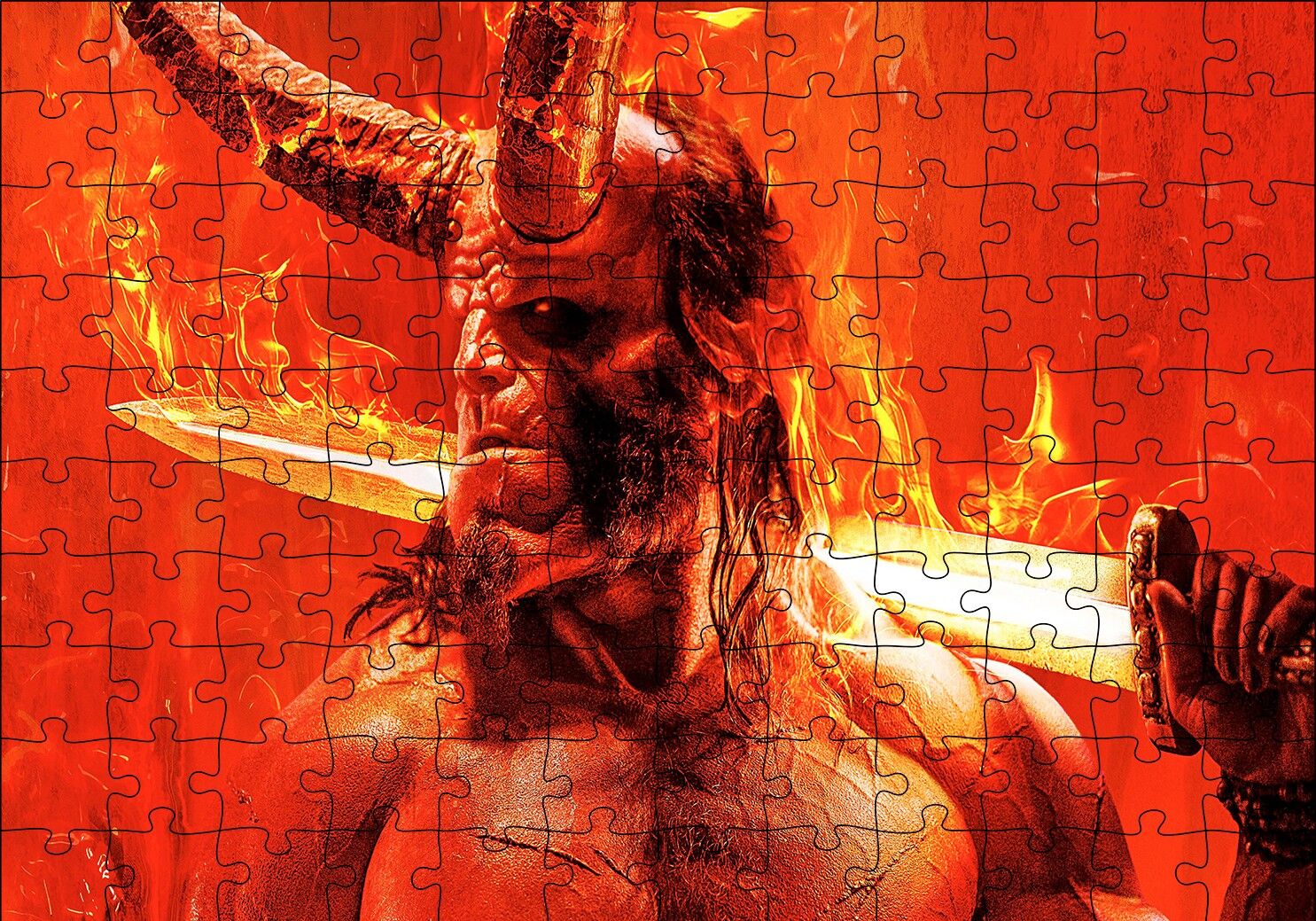 Hellboy Cehennem Meleği Puzzle Yapboz MDF Ahşap