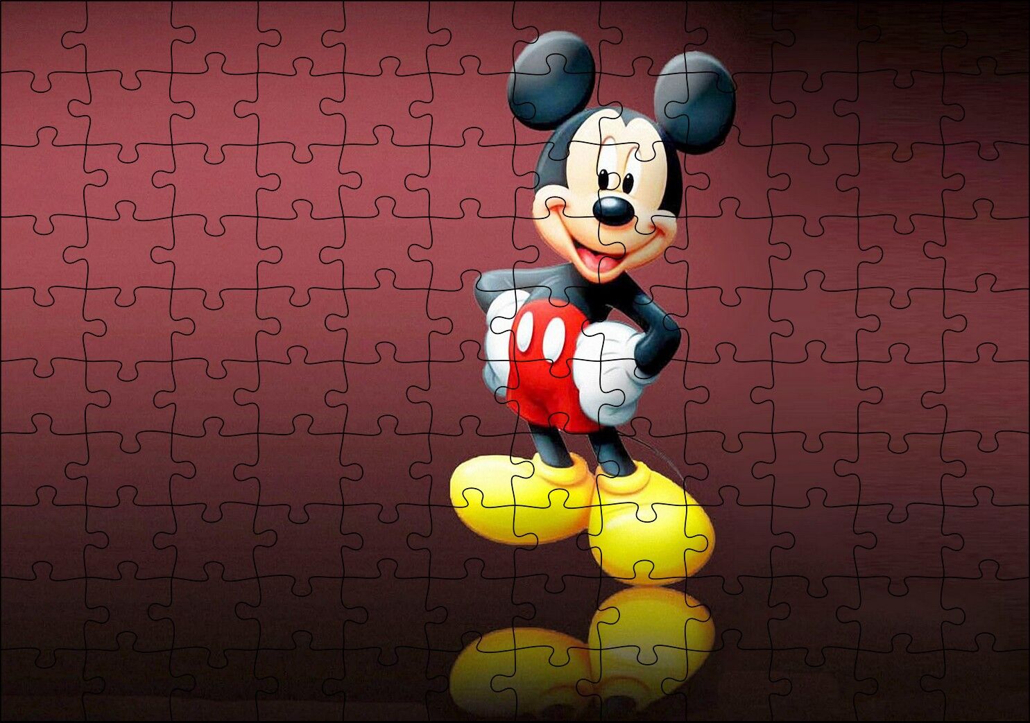 Mickey Mouse Çizgi Film Duvar Puzzle Yapboz MDF Ahşap