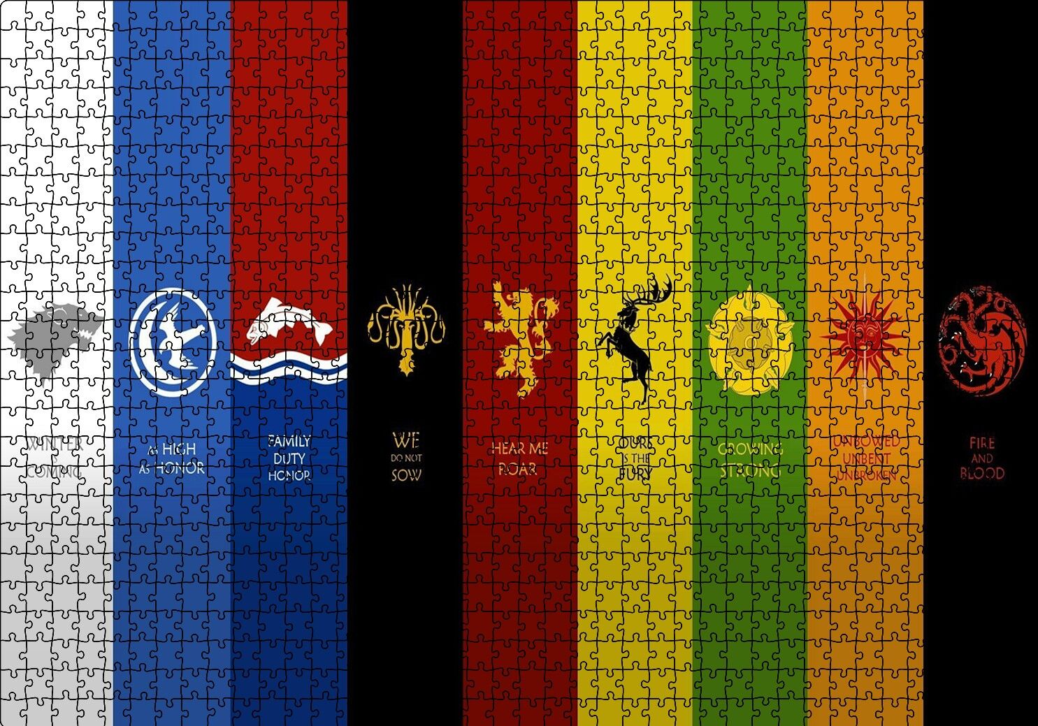 Game of Thrones Milletler Kompozisyon Puzzle Yapboz MDF Ahşap 1000 Parça 49 cm X 68 cm