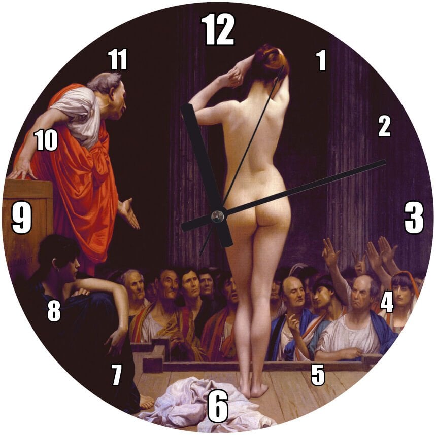 Çingene Köle Pazarında Mezat Mdf Ahşap Duvar Saati