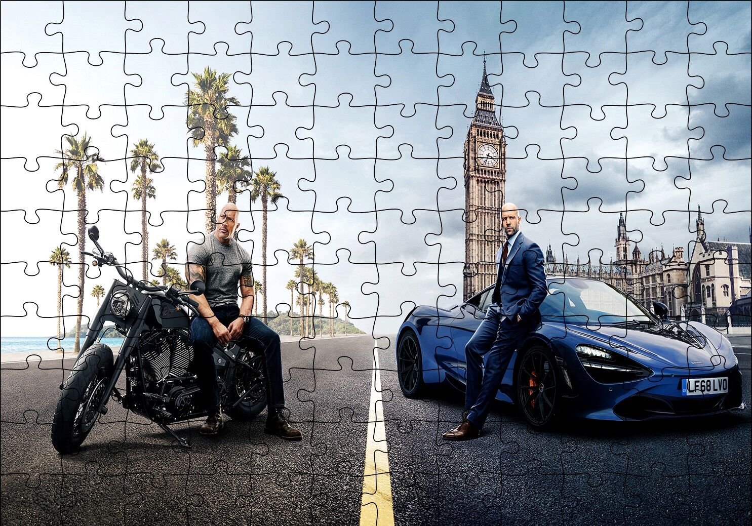Hızlı ve Öfkeli Johnson & Statham Puzzle Yapboz MDF Ahşap