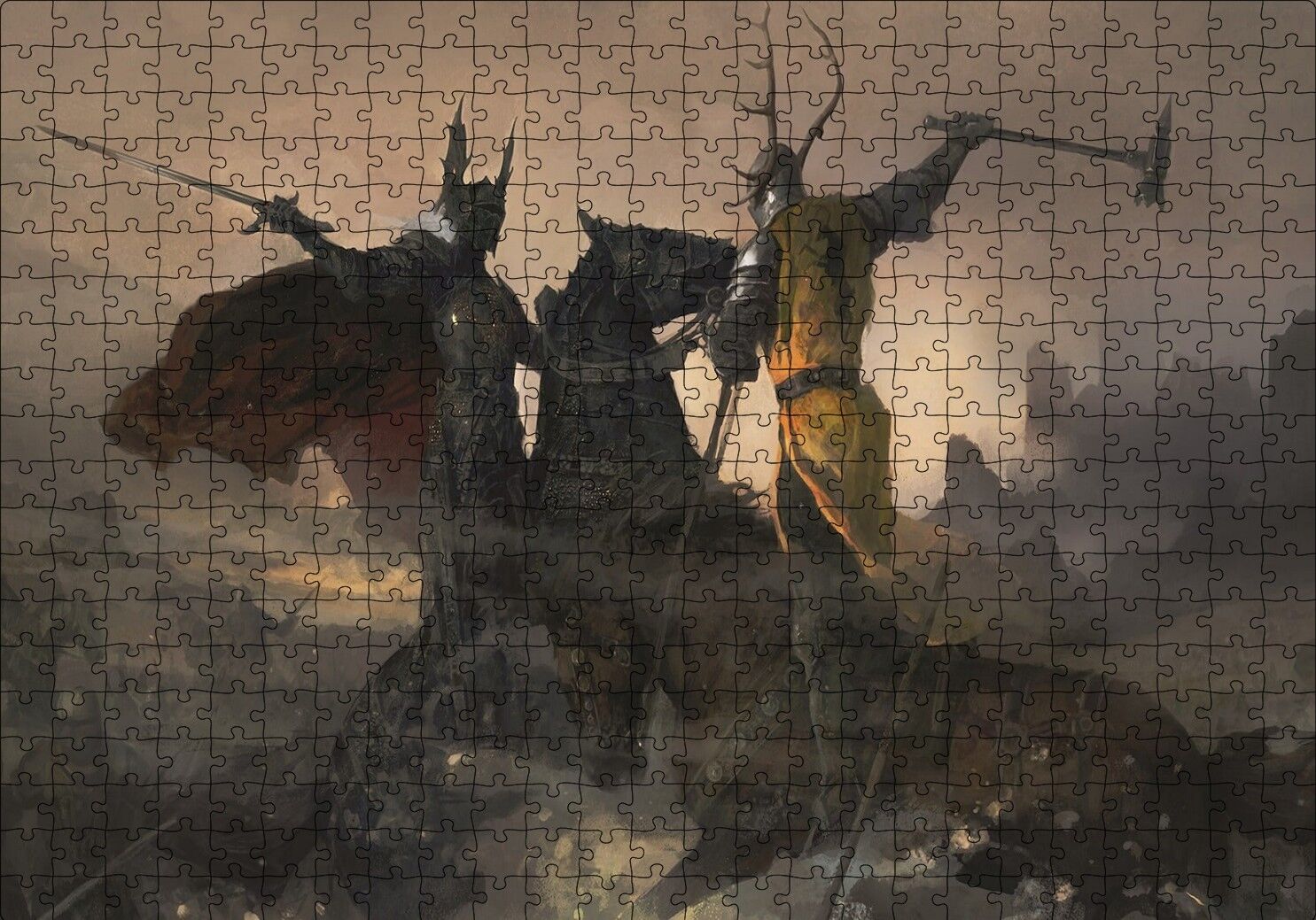 Game of Thrones Savaşan Şövalyeler Puzzle Yapboz MDF Ahşap 500 Parça 49 cm X 68 cm