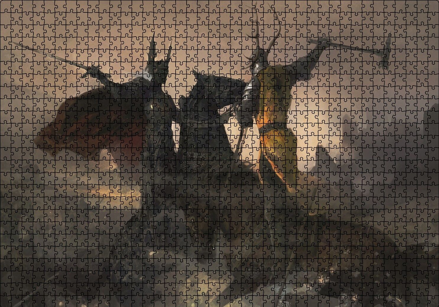 Game of Thrones Savaşan Şövalyeler Puzzle Yapboz MDF Ahşap 1000 Parça 49 cm X 68 cm