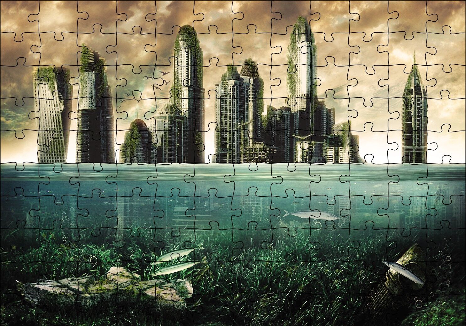 Buzulların Erimesi Puzzle Yapboz MDF Ahşap 120 Parça 24 cm X 34 cm