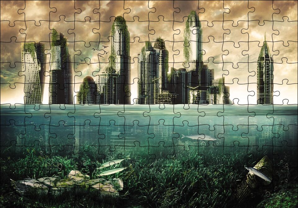 Buzulların Erimesi Puzzle Yapboz MDF Ahşap 120 Parça 24 cm X 34 cm