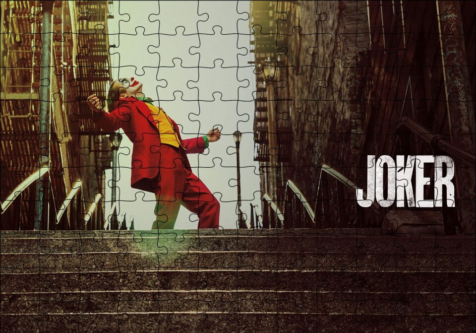 Joker Merdivenlerde Puzzle Yapboz MDF Ahşap