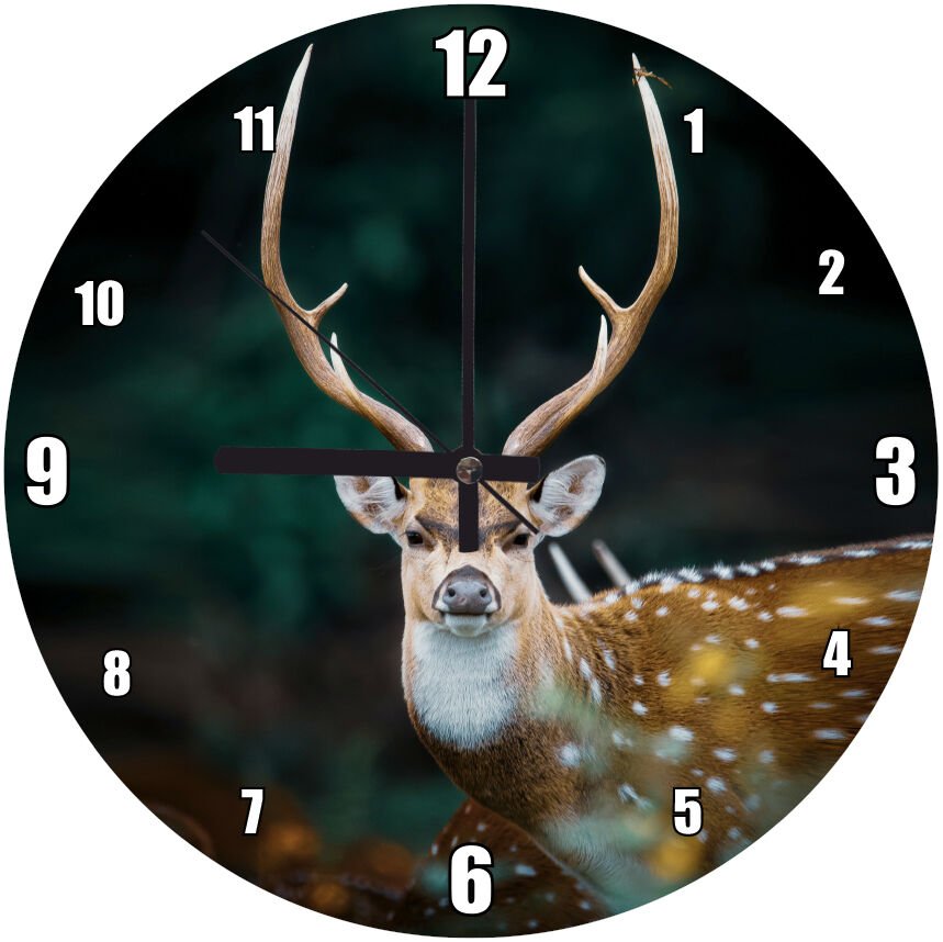 Geyik Boynuzlarının Simetrisi Mdf Ahşap Duvar Saati