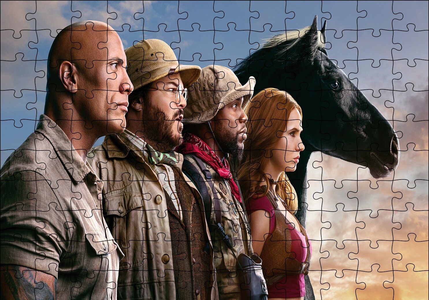 Jumanji The Next Level Kahramanlar Profil Puzzle Yapboz MDF Ahşap