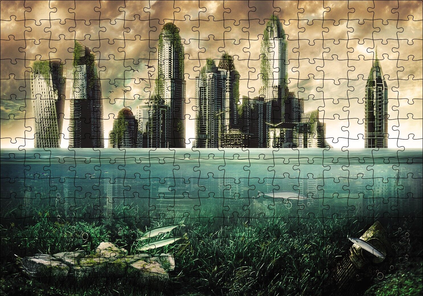 Buzulların Erimesi Puzzle Yapboz MDF Ahşap 255 Parça 34 cm X 49 cm