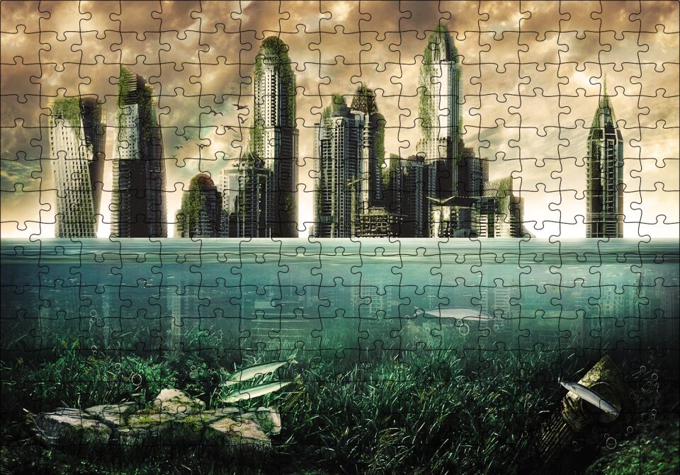 Buzulların Erimesi Puzzle Yapboz MDF Ahşap 255 Parça 34 cm X 49 cm
