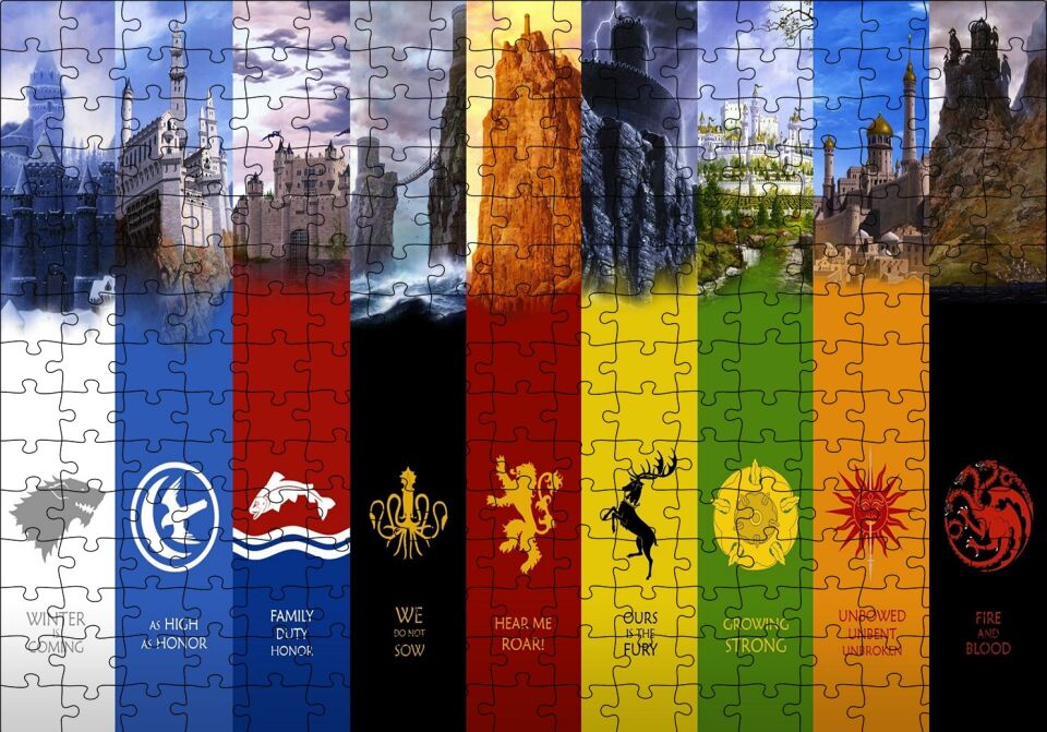 Gane of Thrones Tüm Milletler Puzzle Yapboz MDF Ahşap 255 Parça 34 cm X 49 cm
