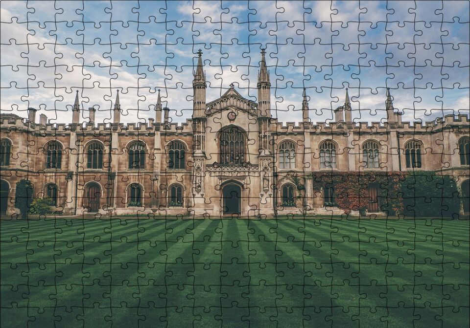 Cambridge Üniversitesi Kampüsü Puzzle Yapboz MDF Ahşap 255 Parça 34 cm X 49 cm