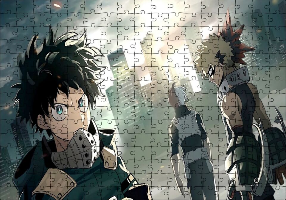 Boku no Hero Academia Todoroki Shōto Görseli Puzzle Yapboz MDF Ahşap 255 Parça 34 cm X 49 cm