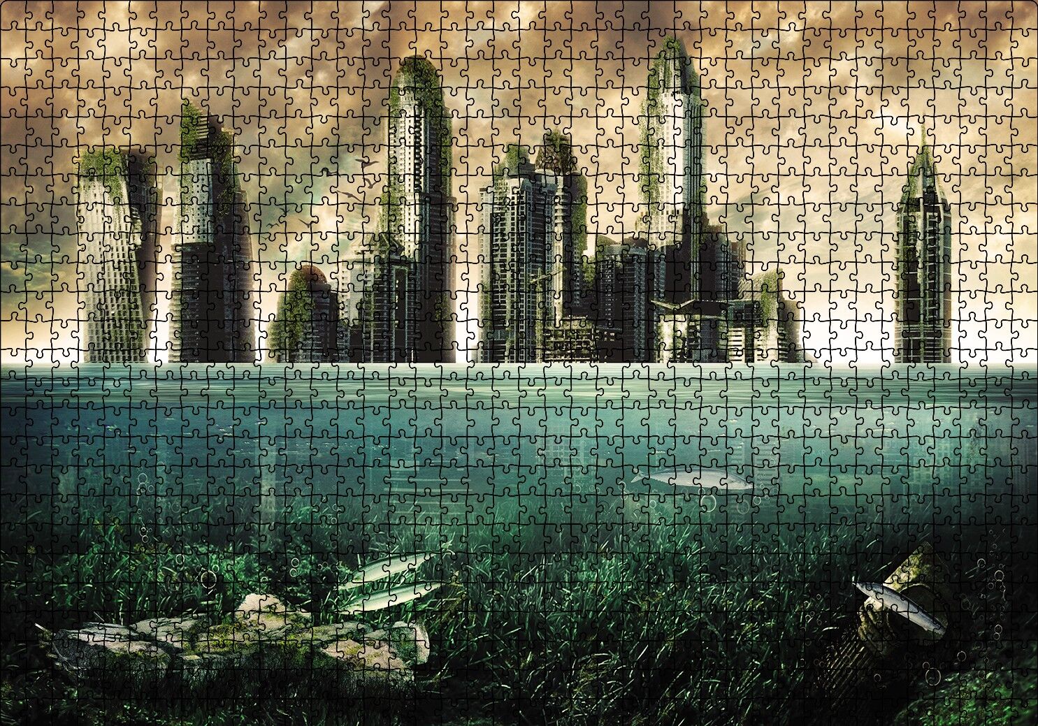 Buzulların Erimesi Puzzle Yapboz MDF Ahşap 1000 Parça 49 cm X 68 cm