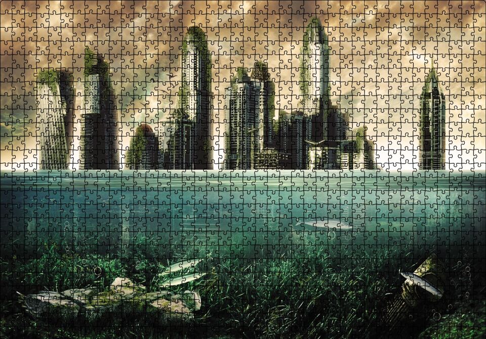 Buzulların Erimesi Puzzle Yapboz MDF Ahşap 1000 Parça 49 cm X 68 cm