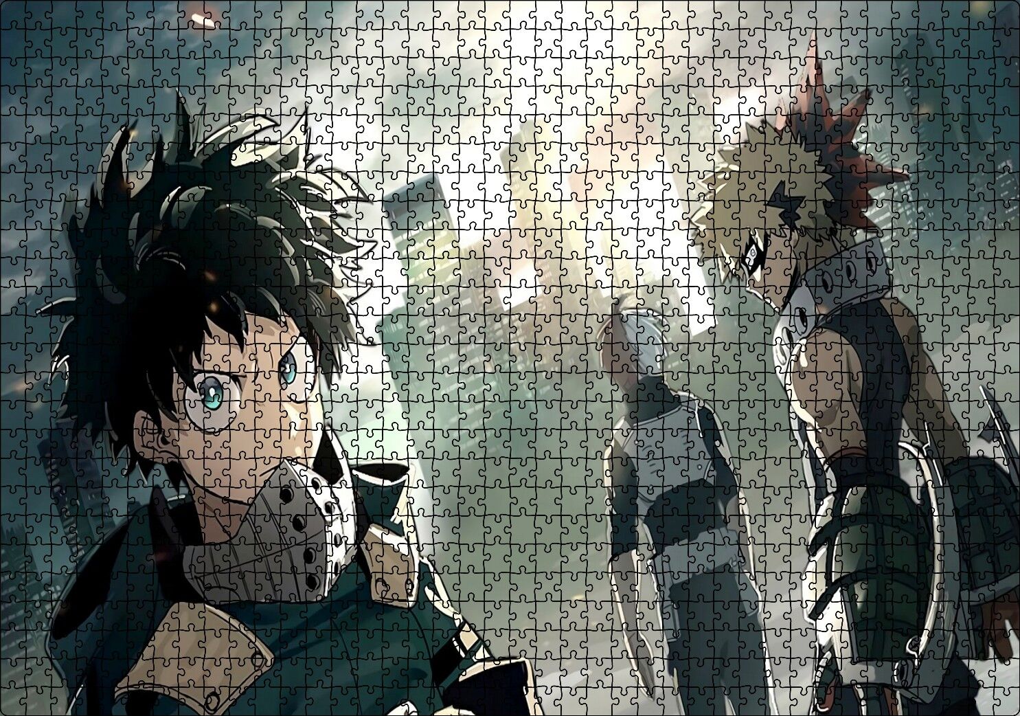 Boku no Hero Academia Todoroki Shōto Görseli Puzzle Yapboz MDF Ahşap 1000 Parça 49 cm X 68 cm