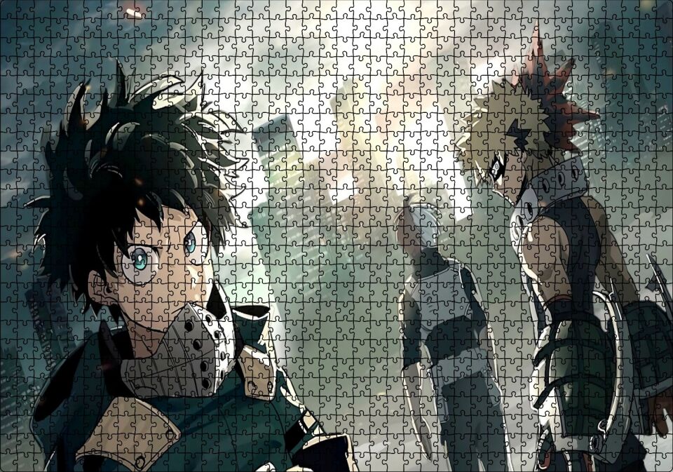 Boku no Hero Academia Todoroki Shōto Görseli Puzzle Yapboz MDF Ahşap 1000 Parça 49 cm X 68 cm