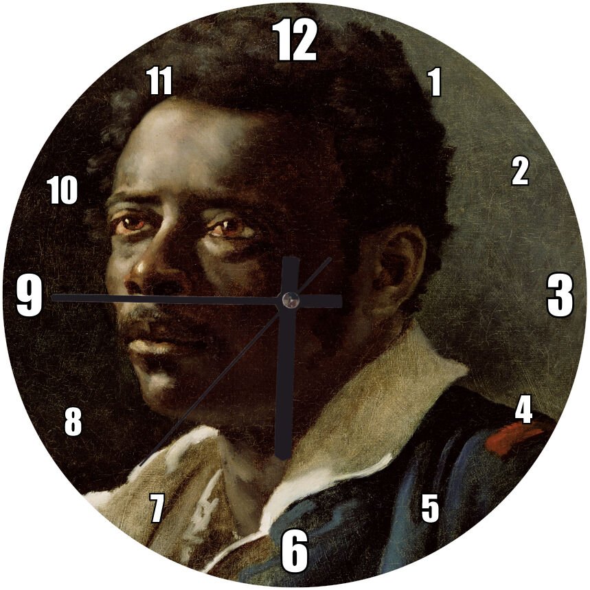 Hüzünlü Siyahi Adam ve Buğulu Gözleri Mdf Ahşap Duvar Saati