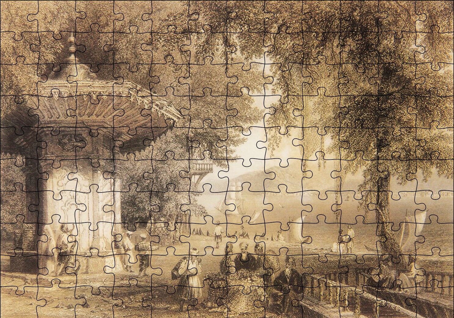 Emirgan Çesmesi Puzzle Yapboz MDF Ahşap 120 Parça 24 cm X 34 cm