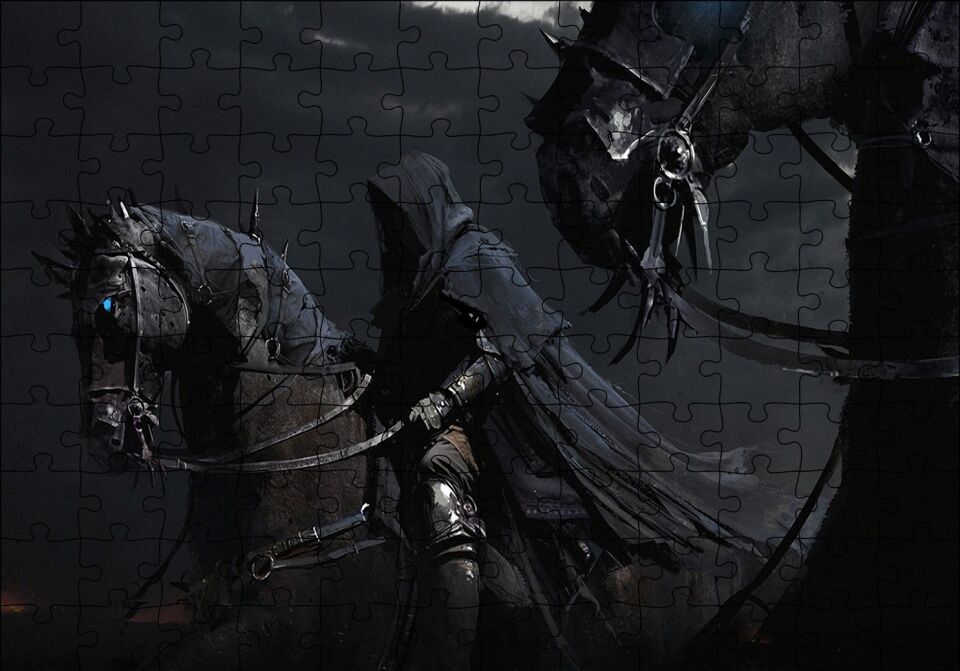 Gece ve Kara Şövalyeler Puzzle Yapboz MDF Ahşap 120 Parça 24 cm X 34 cm